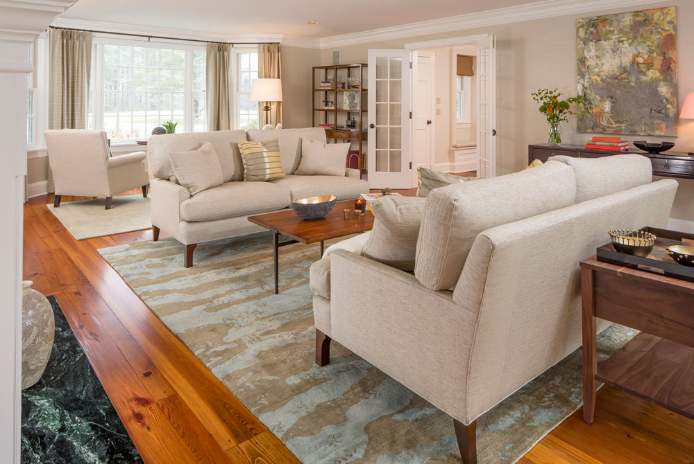 living room with 2 sofas facing each other